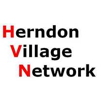 Herndon Village Network color logo. The words of the organization with the first letter in each word colored in red.